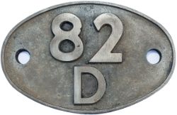 Shedplate 82D WESTBURY as acquired from Templecombe in September 1962. Face cleaned with traces of