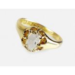 A Gentleman's 18ct yellow gold single stone rose cut diamond ring, ring size O 1/2,