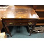 A George III mahogany clerks desk with three interior drawers and frieze drawer below,