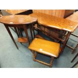 An Edwardian mahogany and inlaid hall table with shaped top,