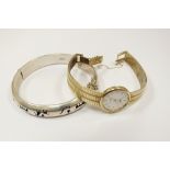 A 9ct gold lady's Longines quartz wristwatch, with bracelet strap,