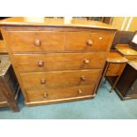 A Victorian mahogany chest of two short and three long drawers along with a mahogany bow-front