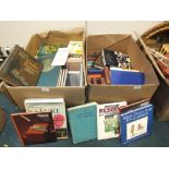 Two boxes of books, mostly hardback reference books including a 'Shell Guide to Shropshire',