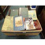 A box of hardback books, also Blackwoods magazine and Chambers Journal, 1876 - 1882 etc.