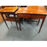 A 19th century mahogany two drawer side table and an occasional table with undertier.