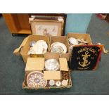 A selection of domestic china and glassware including collector's plates,