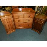 A Victorian mahogany chest of two short and two long drawers,