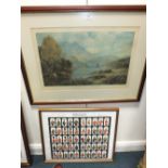 A print after Hubert Percy titled 'Morning in the Highlands' and a framed set of Ogdens Cigarettes