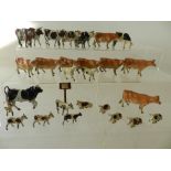 A quantity of Britains lead farm animals to include fifteen cattle of various types,