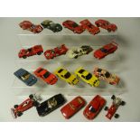 Nineteen unboxed 1/43 scale models of Porsche, Ferrari and Lamborghini, models by Solido, Corgi,