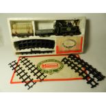 A boxed Mamod RSI live stream train set, comprising loco,