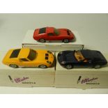 Three Lamborghini Muira models ready built in 1/43 scale by Illustra Models (No.1.