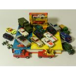 A group of boxed and unboxed Corgi Toys, some refinished and partially complete,