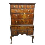 An 18th century walnut chest on stand,