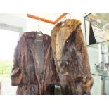 Two mid 20th century fur coats, one full and one three quarter length,