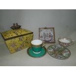 An early 19th century Derby coffee can together with further and English and continental tea wares,