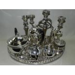 Viners of Sheffield chased silver plated tray together with a further silver plated rectangular