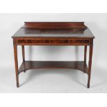 A 19th century mahogany satinwood banded boxwood strung serving table,