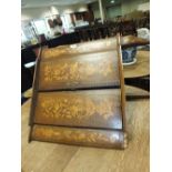 A late 19th/early 20th century Dutch walnut and marquetry low corner cabinet (at fault)