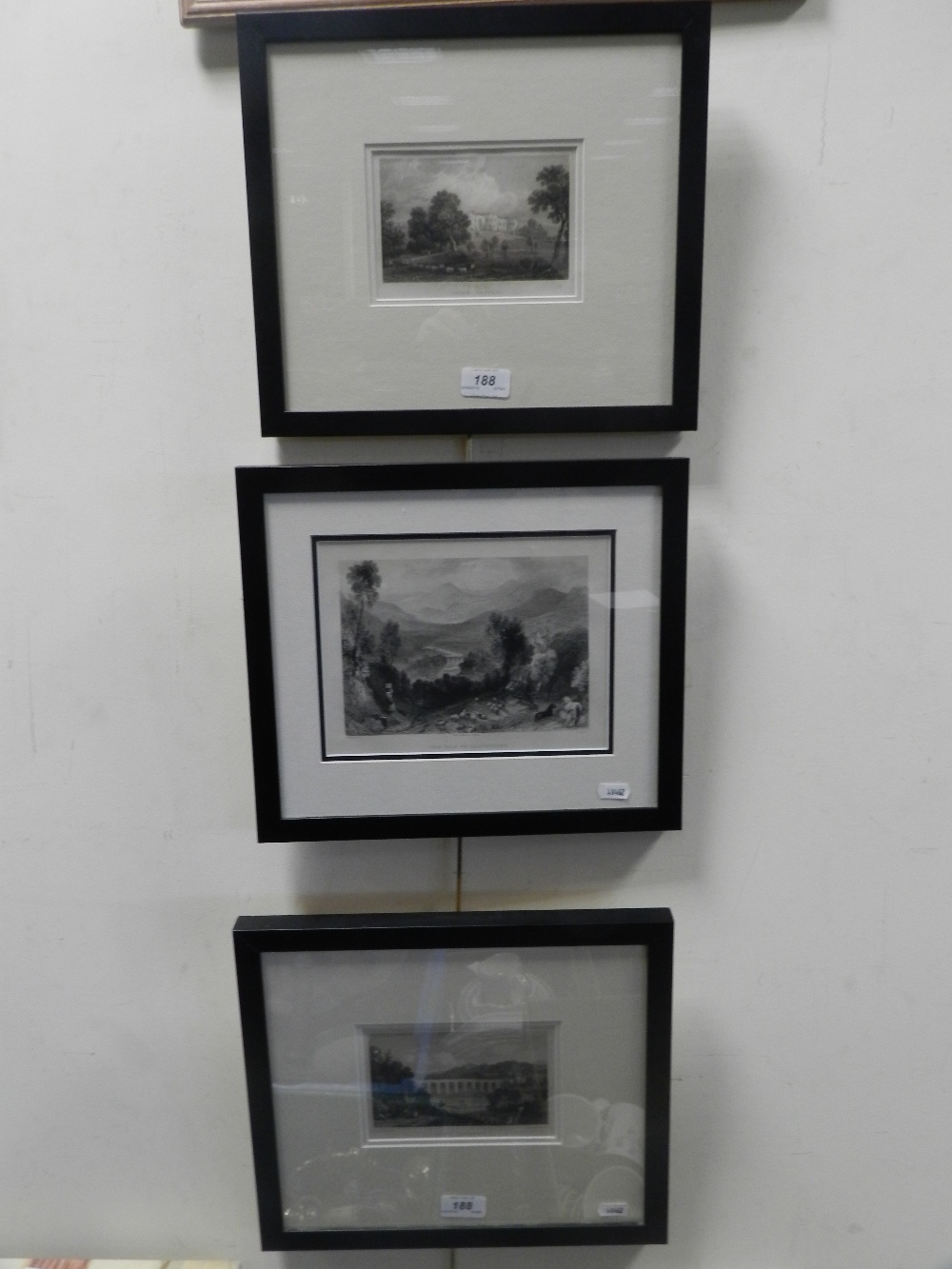 A set of three framed steel engravings of welsh views (3)