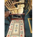 A reproduction pine kitchen chair,