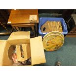 A collection of gramophone parts, a quantity of early 20th century gramophone records,