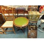 An Edwardian mahogany finish purdonium together with an Edwardian pressed brass bound coal/lot bin,