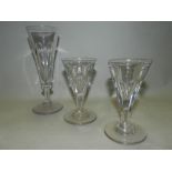 A quantity of late 18th/early 19th century drinking glasses including an opaque twist goblet (at