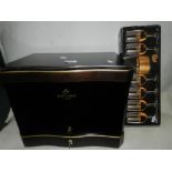 A Remy Martin cognac box together with set of six Cellar Master Remy martin glasses,