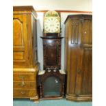 A late Victorian oak and mahogany inlaid painted dial longcase clock, by L Fredrick,