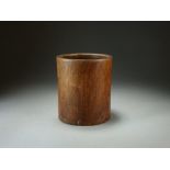 A Chinese huanghuali brush pot, bitong, Qing Dynasty,