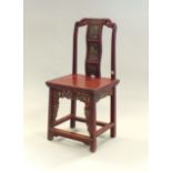 A Chinese painted and parcel gilt hardwood side chair, 19th Century,