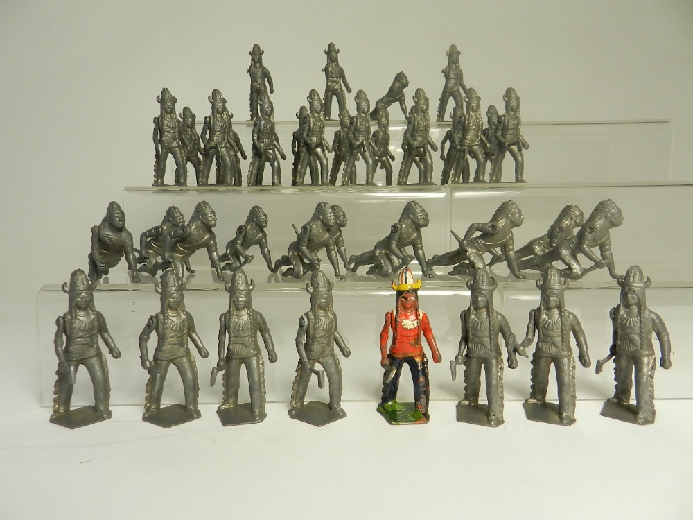 A group of 41 Indian figures in lead by Britains,