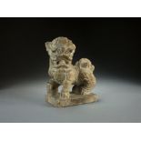 A Chinese carved stone Foo dog, Qing Dynasty,