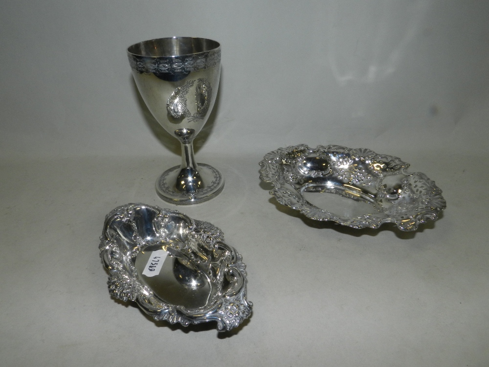 A Victorian silver goblet, hallmarked London 1880,
