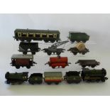 A collection of early Hornby O gauge items to include a type 51 loco and tender,