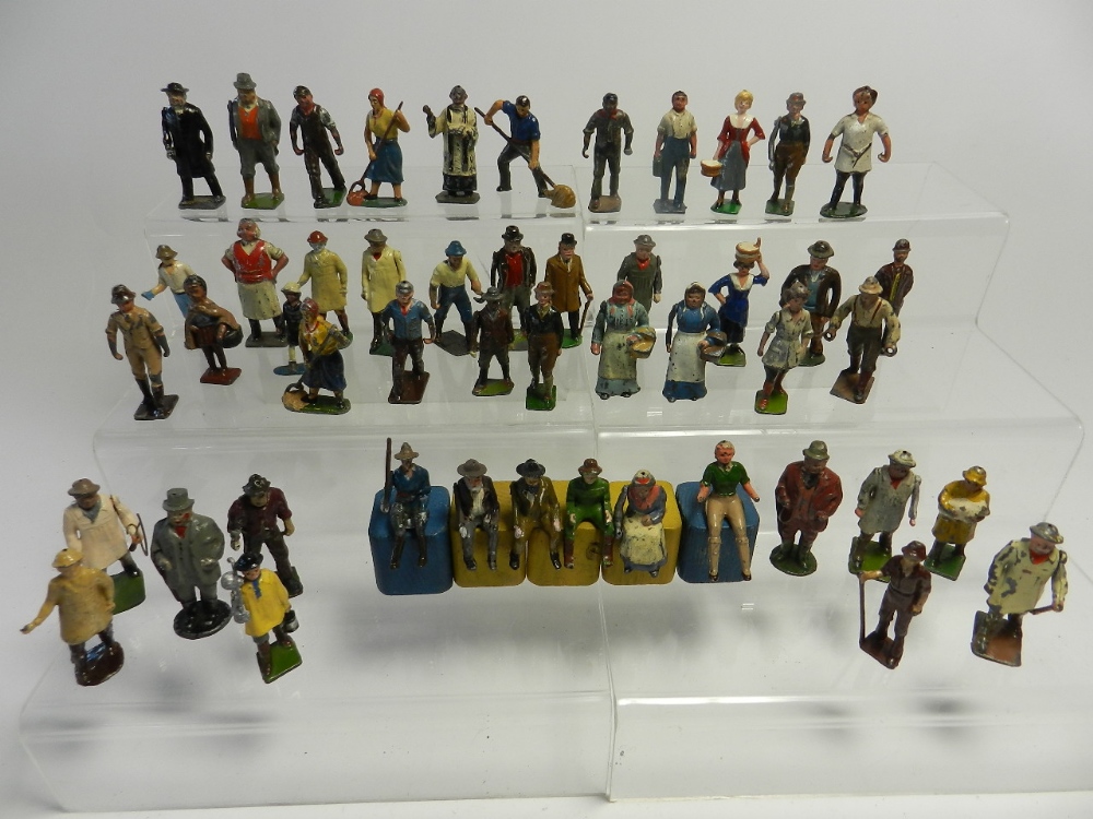 A collection of lead figures,