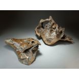 Two Chinese scholar's natural wood roots, 19th/20th Century, possibly tea wood,