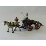 A model of a Brewer's Dray by Taylor and Barratt, the model with barrel ladder, four barrels,
