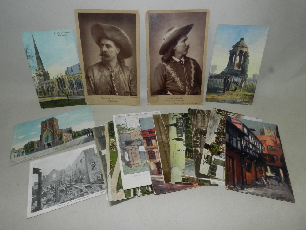 A collection of various postcards of Shrewsbury interest together with 2 photographic reproductions,