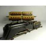 An Art Deco clockwork train set circa 1940s by Marx,