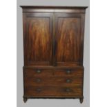 A George III mahogany linen press,