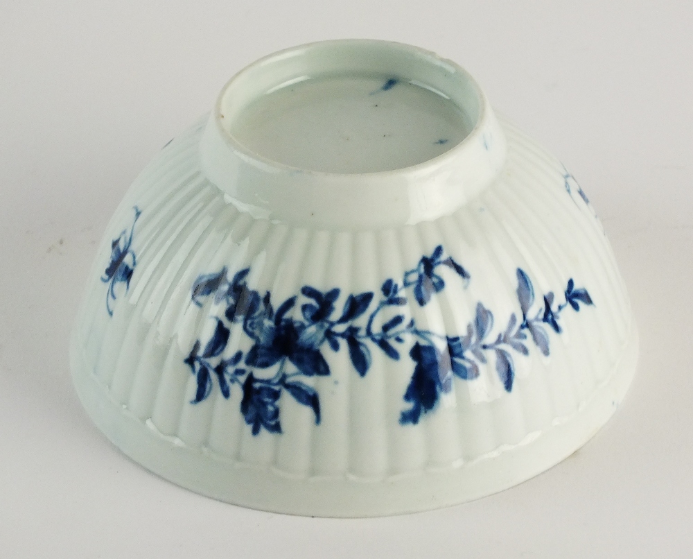 A Worcester reeded porcelain bowl, circa 1760, - Image 2 of 2