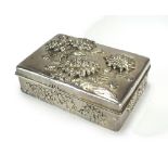 A Chinese silver cigarette box, circa 1900, probably Canton,