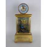 A French ormolu singing bird automaton mantel clock attributed to Bontems, circa 1875, the 9.