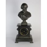 A late 19th century commemorative mantel clock,