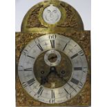 An 18th century oak eight day longcase clock, the 12 inch arch brass dial signed Edwd.