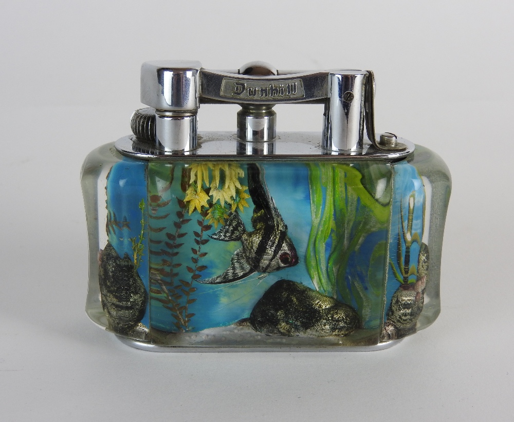 A Dunhill & 'Aquarium' table lighter, circa 1955 designed with fish plants and rocks, - Image 2 of 6