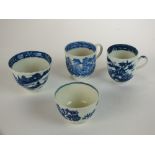 Four pieces of Caughley porcelain, circa 1785-90,