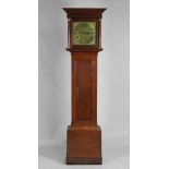 A mid 18th century oak thirty hour longcase clock the 11 inch square brass dial signed Jordan,